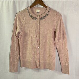 🛍 6 for $35 • A New Day Light Pink Beaded Crystal Collar Cardigan
